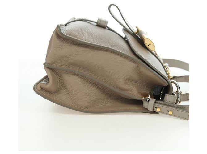 Chloé Borsa a mano Chloe Abbey in pelle 2 in 1 beige oro argento autentica yk20329A - vista 4