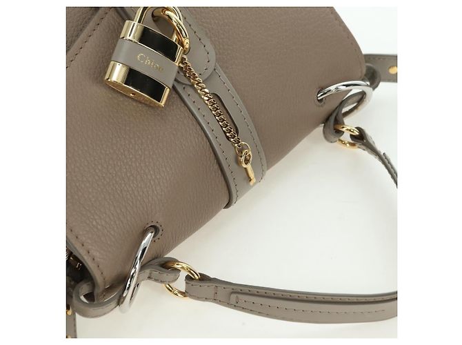 Chloé Borsa a mano Chloe Abbey in pelle 2 in 1 beige oro argento autentica yk20329A - vista 6