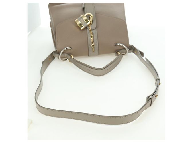 Chloé Borsa a mano Chloe Abbey in pelle 2 in 1 beige oro argento autentica yk20329A - vista 8