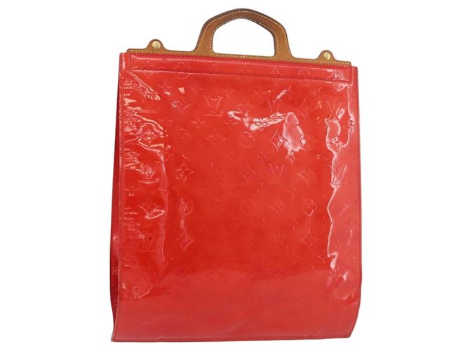 LOUIS VUITTON Borsa Tote Stanton Monogram Vernis Rossa M91078 LV Auth 176180 Rosso - vista 13