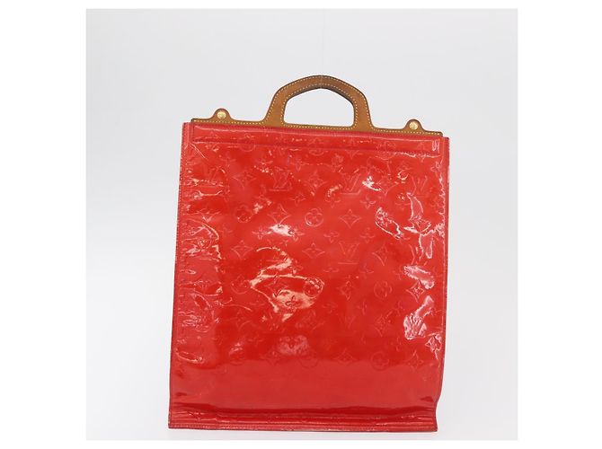 LOUIS VUITTON Borsa Tote Stanton Monogram Vernis Rossa M91078 LV Auth 176180 Rosso - vista 2