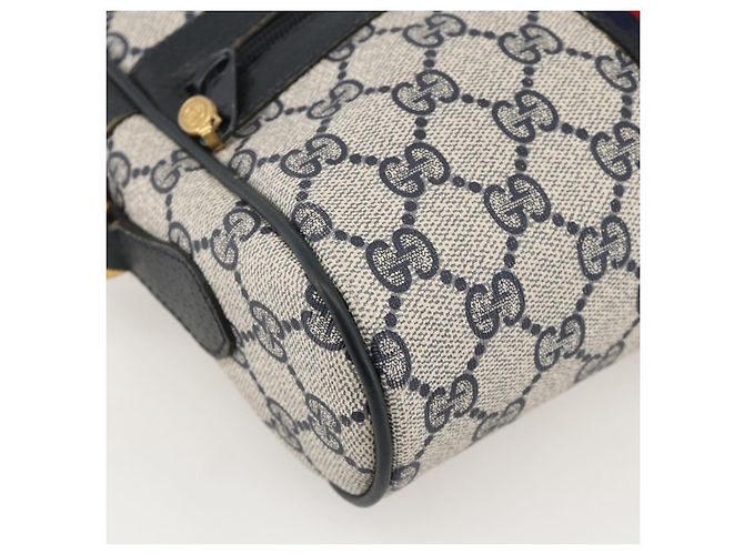 Gucci Bolso GG Supreme Sherry Line PVC Marino Dorado Rojo 65 02 004 Auth 175281 Roja Azul marino - vista 15