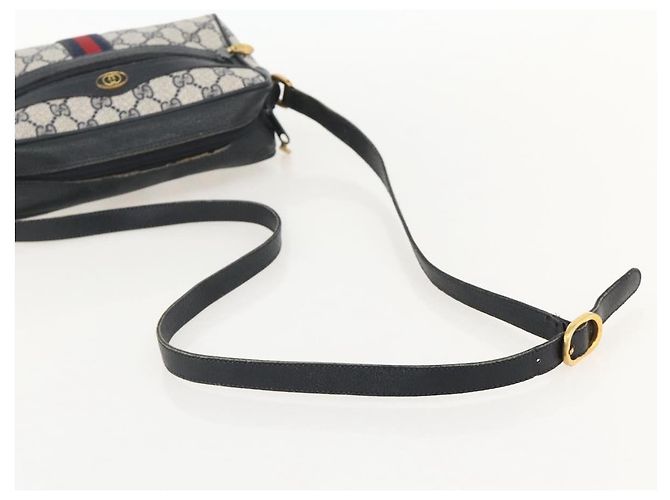 Gucci Bolso GG Supreme Sherry Line PVC Marino Dorado Rojo 65 02 004 Auth 175281 Roja Azul marino - vista 7