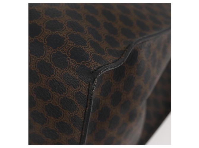 Céline Borsa tote in tela Macadam CELINE in pelle PVC nera e oro Auth ka3968 Nero D'oro - vista 16