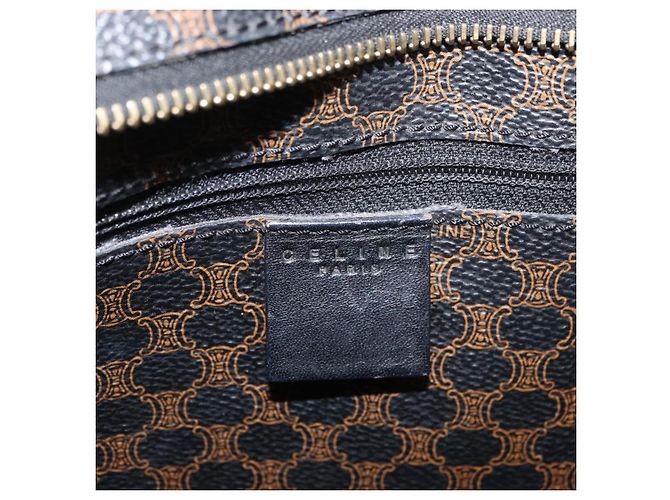 Céline Borsa tote in tela Macadam CELINE in pelle PVC nera e oro Auth ka3968 Nero D'oro - vista 17