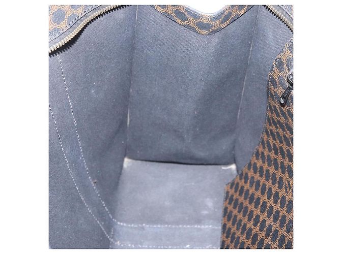 Céline Borsa tote in tela Macadam CELINE in pelle PVC nera e oro Auth ka3968 Nero D'oro - vista 19