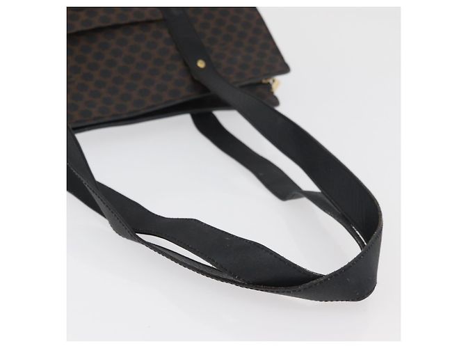 Céline Borsa tote in tela Macadam CELINE in pelle PVC nera e oro Auth ka3968 Nero D'oro - vista 7