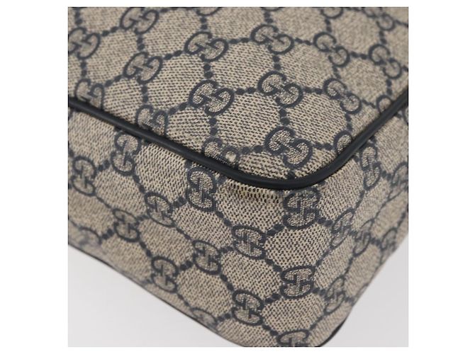 Gucci Borsa a Spalla GG Supreme PVC Blu Navy Argento 201448 Auth ka4041 - vista 14