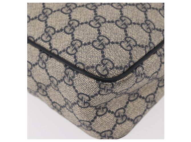 Gucci Borsa a Spalla GG Supreme PVC Blu Navy Argento 201448 Auth ka4041 - vista 15