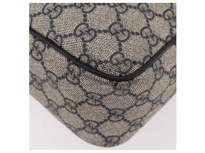 Gucci Borsa a Spalla GG Supreme PVC Blu Navy Argento 201448 Auth ka4041 - vista 16