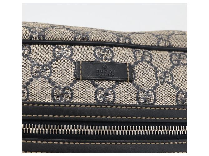 Gucci Borsa a Spalla GG Supreme PVC Blu Navy Argento 201448 Auth ka4041 - vista 18