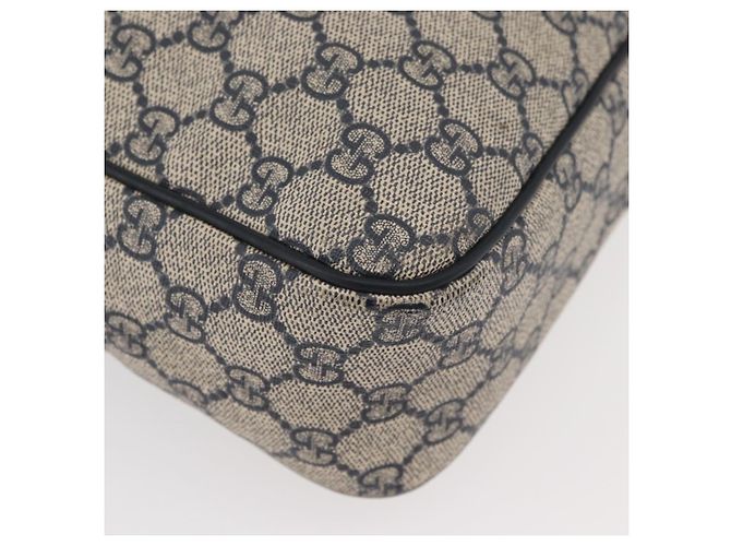 Gucci Borsa a Spalla GG Supreme PVC Blu Navy Argento 201448 Auth ka4041 - vista 9
