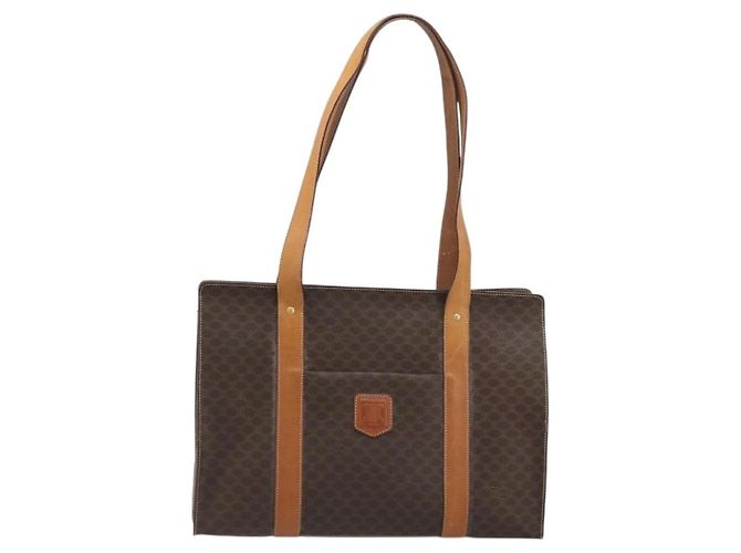 Céline Borsa tote in tela Macadam CELINE in pelle PVC marrone oro Auth BA12120 D'oro - vista 13