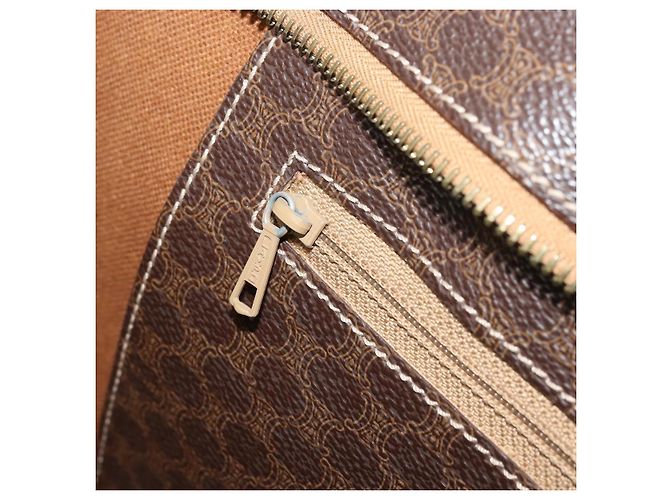 Céline Borsa tote in tela Macadam CELINE in pelle PVC marrone oro Auth BA12120 D'oro - vista 21