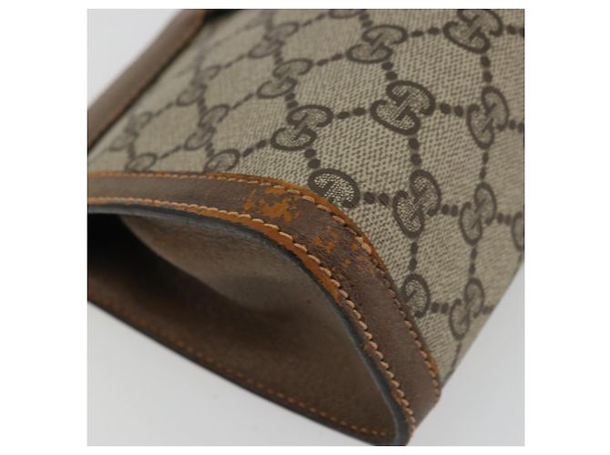 GUCCI GG Suprême Sac Clutch Sherry Line PVC Beige Rouge Vert Auth 175278 - vue 15