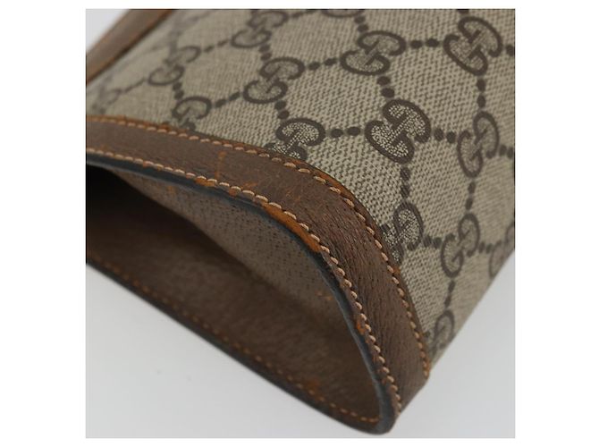 GUCCI GG Suprême Sac Clutch Sherry Line PVC Beige Rouge Vert Auth 175278 - vue 8