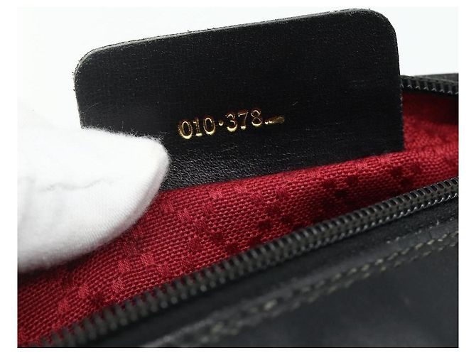 Borsa a Spalla Gucci GG Canvas Web Sherry Line Nero Oro Rosso 010 378 Auth 176476A D'oro - vista 12
