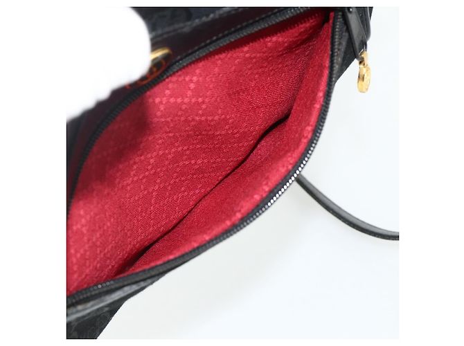 Borsa a Spalla Gucci GG Canvas Web Sherry Line Nero Oro Rosso 010 378 Auth 176476A D'oro - vista 21