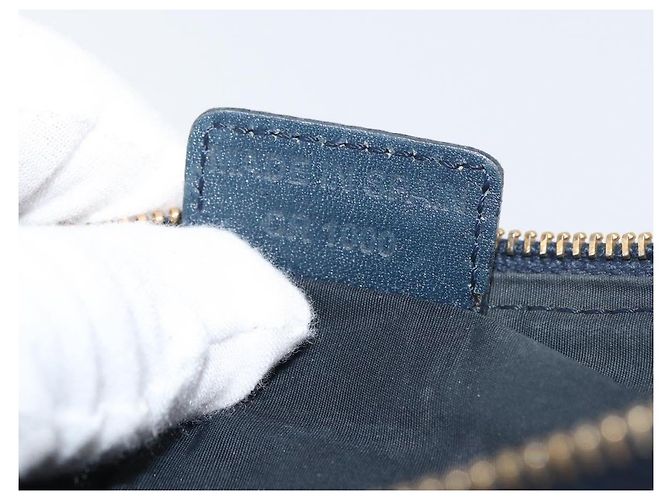 Christian Dior Trotter Canvas Accessory Pouch Navy Silver Auth mr2399A Silvery Navy blue - view 12