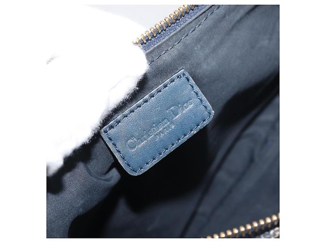 Christian Dior Trotter Canvas Accessory Pouch Navy Silver Auth mr2399A Silvery Navy blue - view 17
