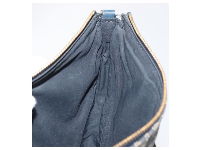 Christian Dior Trotter Canvas Accessory Pouch Navy Silver Auth mr2399A Silvery Navy blue - view 18