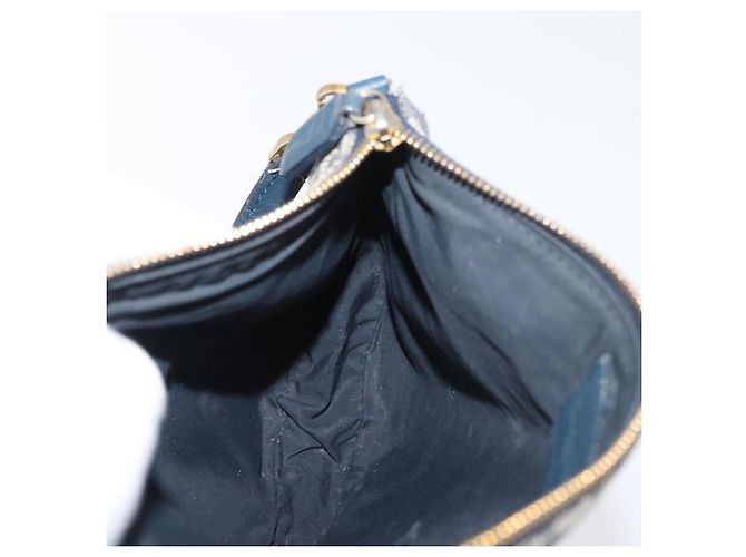 Christian Dior Trotter Canvas Accessory Pouch Navy Silver Auth mr2399A Silvery Navy blue - view 19