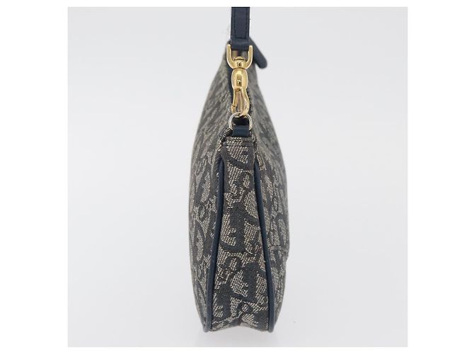 Christian Dior Trotter Canvas Accessory Pouch Navy Silver Auth mr2399A Silvery Navy blue - view 4