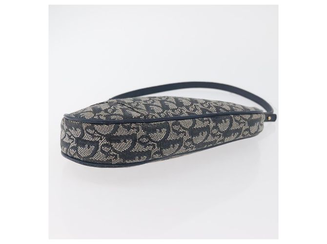 Christian Dior Trotter Canvas Accessory Pouch Navy Silver Auth mr2399A Silvery Navy blue - view 5
