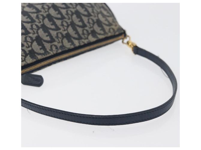 Christian Dior Trotter Canvas Accessory Pouch Navy Silver Auth mr2399A Silvery Navy blue - view 7
