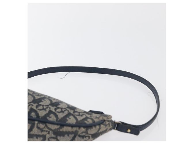Christian Dior Trotter Canvas Accessory Pouch Navy Silver Auth mr2399A Silvery Navy blue - view 8
