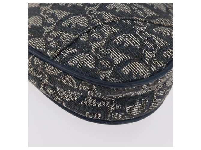 Christian Dior Trotter Canvas Accessory Pouch Navy Silver Auth mr2399A Silvery Navy blue - view 9