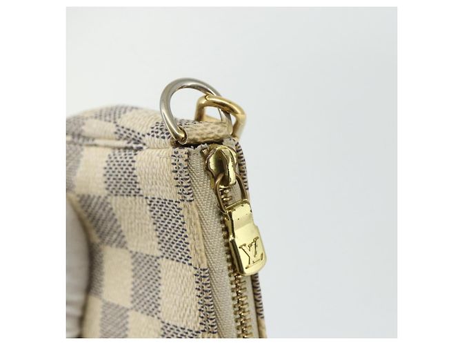 LOUIS VUITTON Mini Pochette Accessoires Damier Azur Pouch N63005 LV Auth 176553 - vista 10