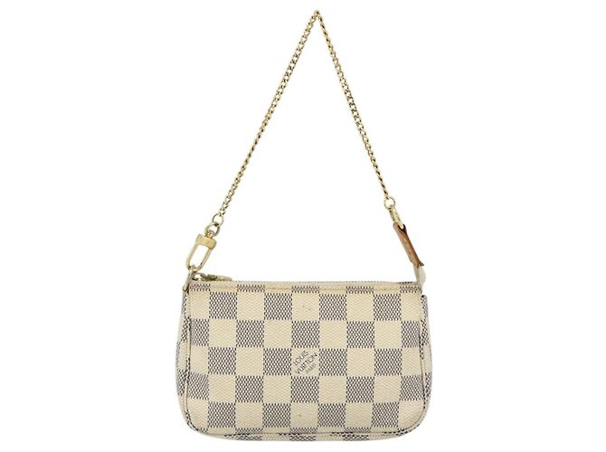LOUIS VUITTON Mini Pochette Accessoires Damier Azur Pouch N63005 LV Auth 176553 - vista 13
