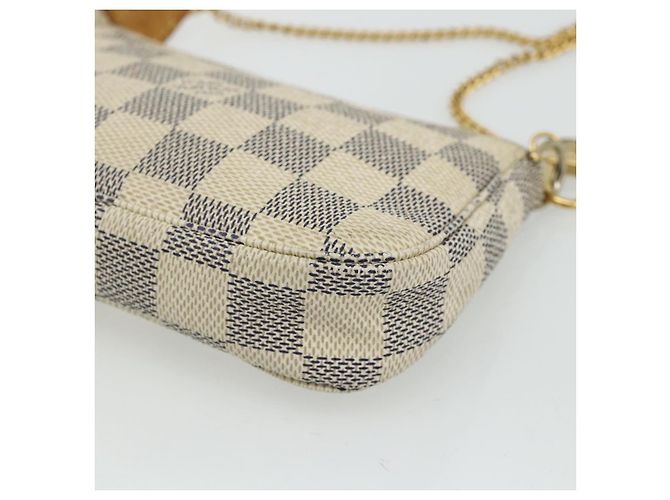 LOUIS VUITTON Mini Pochette Accessoires Damier Azur Pouch N63005 LV Auth 176553 - vista 15