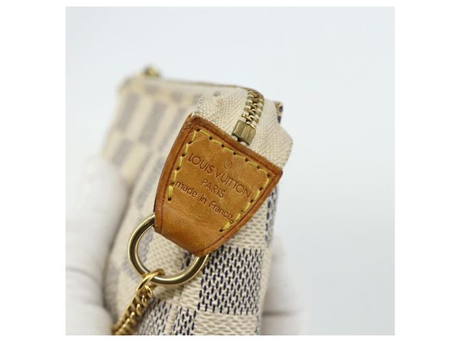 LOUIS VUITTON Mini Pochette Accessoires Damier Azur Pouch N63005 LV Auth 176553 - vista 17