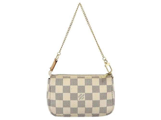 LOUIS VUITTON Mini Pochette Accessoires Damier Azur Pouch N63005 LV Auth 176553 - vista 2