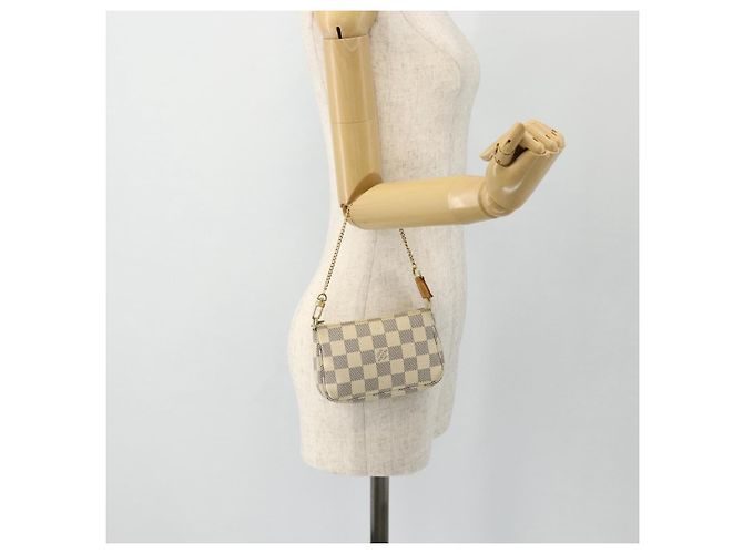 LOUIS VUITTON Mini Pochette Accessoires Damier Azur Pouch N63005 LV Auth 176553 - vista 21