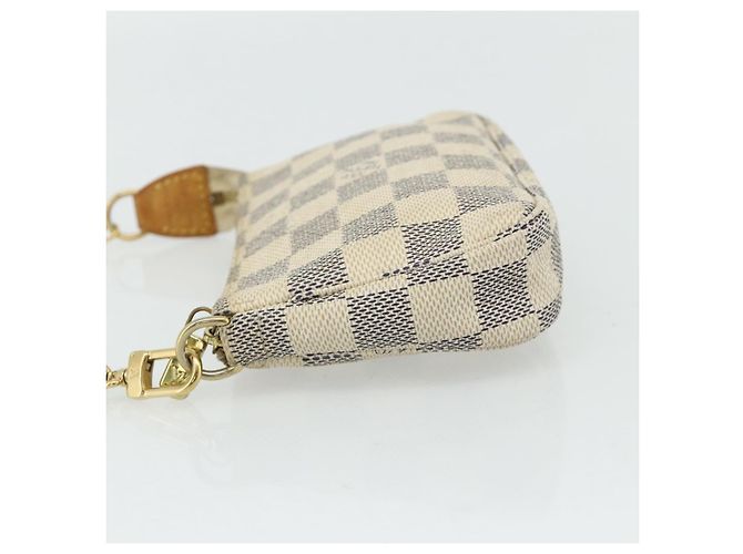 LOUIS VUITTON Mini Pochette Accessoires Damier Azur Pouch N63005 LV Auth 176553 - vista 3