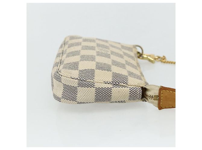 LOUIS VUITTON Mini Pochette Accessoires Damier Azur Pouch N63005 LV Auth 176553 - vista 4