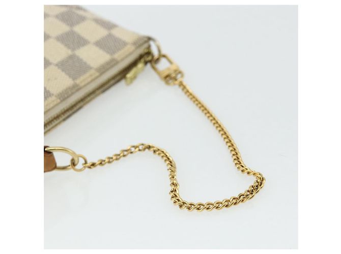 LOUIS VUITTON Mini Pochette Accessoires Damier Azur Pouch N63005 LV Auth 176553 - vista 7