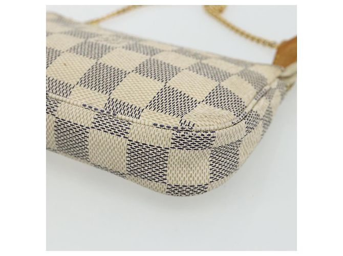 LOUIS VUITTON Mini Pochette Accessoires Damier Azur Pouch N63005 LV Auth 176553 - vista 9