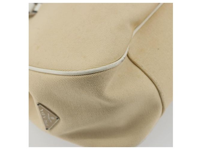 PRADA Schultertasche aus Canvas Beige Silber Authentisch 176585 - Ansicht 16