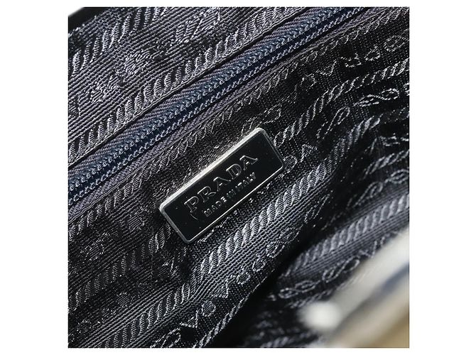 PRADA Schultertasche aus Canvas Beige Silber Authentisch 176585 - Ansicht 20