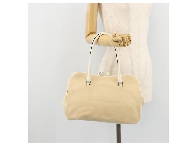 PRADA Schultertasche aus Canvas Beige Silber Authentisch 176585 - Ansicht 25
