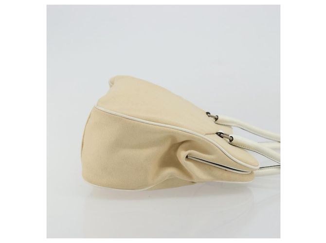 PRADA Schultertasche aus Canvas Beige Silber Authentisch 176585 - Ansicht 3
