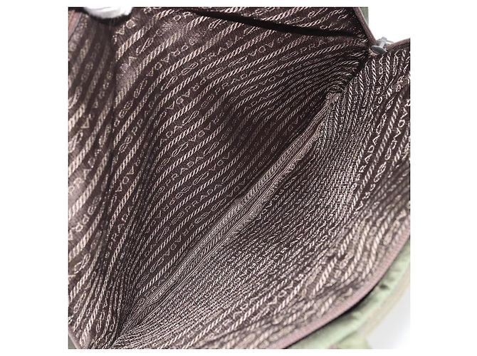 PRADA Tote Bag aus Nylon in Grün Silber authentisch 175696 - Ansicht 11