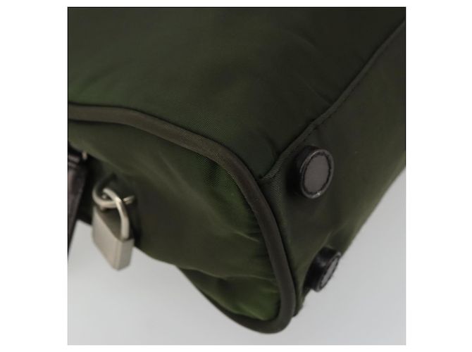 PRADA Tote Bag aus Nylon in Grün Silber authentisch 175696 - Ansicht 14
