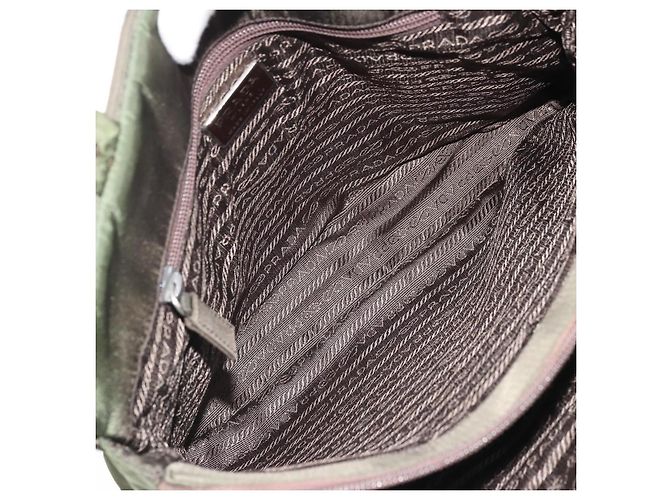 PRADA Tote Bag aus Nylon in Grün Silber authentisch 175696 - Ansicht 23