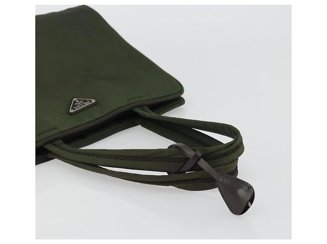 PRADA Tote Bag aus Nylon in Grün Silber authentisch 175696 - Ansicht 7