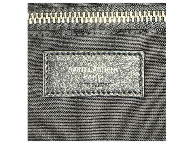 Bolsa Boston de lã e couro Yves Saint Laurent Preto Vermelho - vista 10